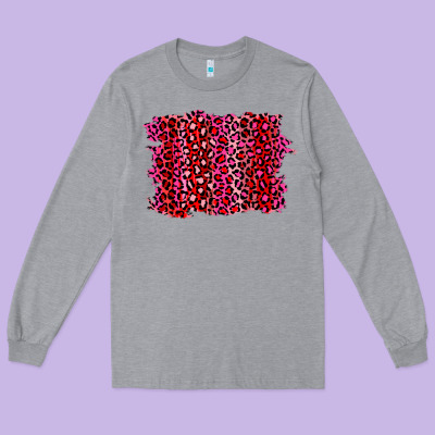 Pink Leopard Background Long Sleeve Tee Designed By Ranaportraitstore