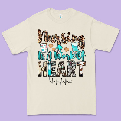 Nursing Is A Work Of Heart Premium Tee Designed By Jahusdesignshop
