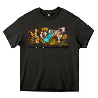 Asphalt peace love longhorn heifer Heavy Core Tee - LillyAllenDesigns