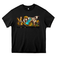 Black peace love longhorn heifer Heavy Core Tee - LillyAllenDesigns