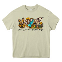 Mossy peace love longhorn heifer Heavy Core Tee - LillyAllenDesigns