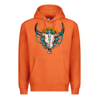 Carrot sunflower gemstone bull skull Premium Hoodie - OliviaCreatesArt