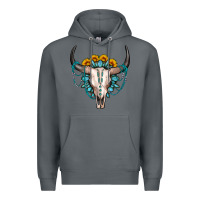 Rock sunflower gemstone bull skull Premium Hoodie - OliviaCreatesArt