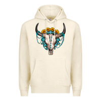 Tofu sunflower gemstone bull skull Premium Hoodie - OliviaCreatesArt