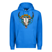 True Royal sunflower gemstone bull skull Premium Hoodie - OliviaCreatesArt