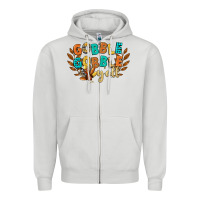 Dove Grey gobble gobble yall Zipper Hoodie - CowGirlArtShop