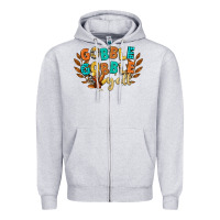 Heather Grey gobble gobble yall Zipper Hoodie - CowGirlArtShop