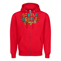 Red gobble gobble yall Zipper Hoodie - CowGirlArtShop
