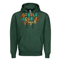 Sports Green gobble gobble yall Zipper Hoodie - CowGirlArtShop