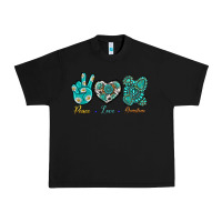 Black Peace Love Gemstone Urban Heavy Tee - BundleAndBundleShop