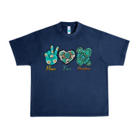 Navy Peace Love Gemstone Urban Heavy Tee - BundleAndBundleShop