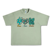Oil Green Peace Love Gemstone Urban Heavy Tee - BundleAndBundleShop