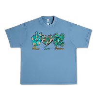Pebble Blue Peace Love Gemstone Urban Heavy Tee - BundleAndBundleShop