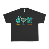 Pigment Black Peace Love Gemstone Urban Heavy Tee - BundleAndBundleShop