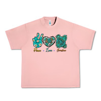 Salmon Peace Love Gemstone Urban Heavy Tee - BundleAndBundleShop