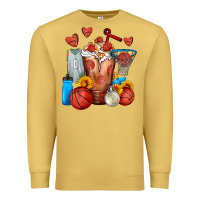 Antique Gold Basketball Sunflower Frappe Premium Sweatshirt - FaDigitalArtStudio