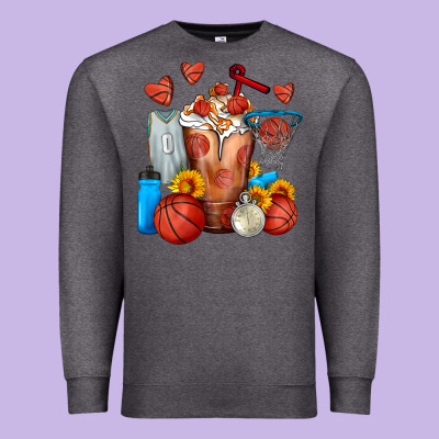 Basketball Sunflower Frappe Premium Sweatshirt Designed By Fadigitalartstudio