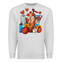 Dove Grey Basketball Sunflower Frappe Premium Sweatshirt - FaDigitalArtStudio