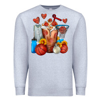 Heather Grey Basketball Sunflower Frappe Premium Sweatshirt - FaDigitalArtStudio