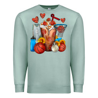 Seafoam Basketball Sunflower Frappe Premium Sweatshirt - FaDigitalArtStudio