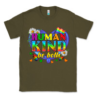 Army Green LGBTQ Pride Human Kind Be Both Classic Tee - BundleAndBundleShop