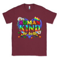 Burgundy LGBTQ Pride Human Kind Be Both Classic Tee - BundleAndBundleShop