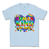 Dusty Blue LGBTQ Pride Human Kind Be Both Classic Tee - BundleAndBundleShop