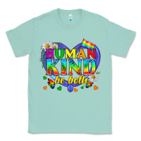 Seafoam LGBTQ Pride Human Kind Be Both Classic Tee - BundleAndBundleShop