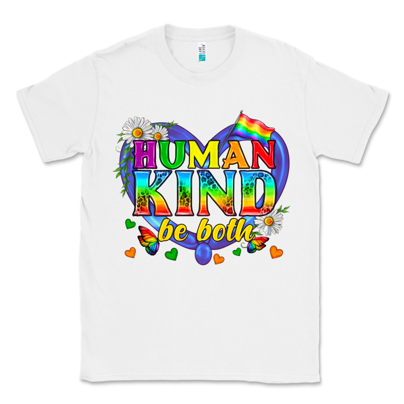 Lgbtq Pride Human Kind Be Both Classic Tee by BundleAndBundleShop | Teevron