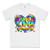 White LGBTQ Pride Human Kind Be Both Classic Tee - BundleAndBundleShop
