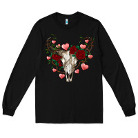 Black valentines bull skull Long Sleeve Tee - RanaPortraitStore