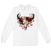 White valentines bull skull Long Sleeve Tee - RanaPortraitStore