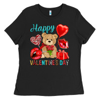 Black happy valentines day Ladies Tee - NancyCooperArtShop
