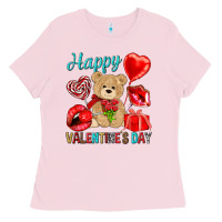 Bubblegum Pink happy valentines day Ladies Tee - NancyCooperArtShop