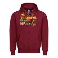 Burgundy one thankful mawmaw Zipper Hoodie - CowGirlArtShop