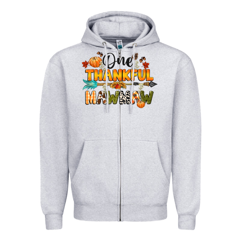 One Thankful Mawmaw Zipper Hoodie by CowGirlArtShop | Teevron
