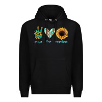 Black peace love sunshine Premium Hoodie - JahusDesignShop