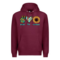 Burgundy peace love sunshine Premium Hoodie - JahusDesignShop