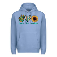Colony Blue peace love sunshine Premium Hoodie - JahusDesignShop