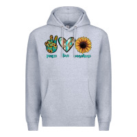 Heather Grey peace love sunshine Premium Hoodie - JahusDesignShop