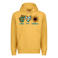 Mustard peace love sunshine Premium Hoodie - JahusDesignShop