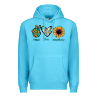 Ocean Blue peace love sunshine Premium Hoodie - JahusDesignShop