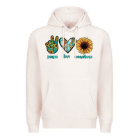 Pale Pink peace love sunshine Premium Hoodie - JahusDesignShop