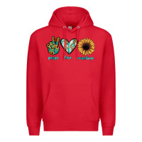 Red peace love sunshine Premium Hoodie - JahusDesignShop
