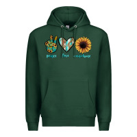 Sports Green peace love sunshine Premium Hoodie - JahusDesignShop