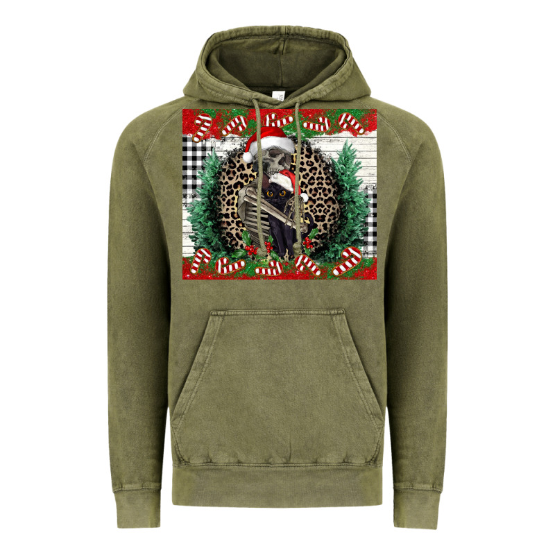 Merry Christmas Skeleton Vintage Hoodie by NancyCooperArtShop | Teevron