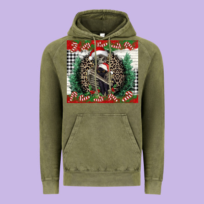 Merry Christmas Skeleton Vintage Hoodie Designed By Nancycooperartshop