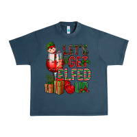 Midnight Navy Let's Get Elfed Up Christmas Urban Heavy Tee - BundleAndBundleShop