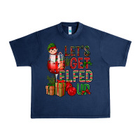 Navy Let's Get Elfed Up Christmas Urban Heavy Tee - BundleAndBundleShop