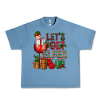 Pebble Blue Let's Get Elfed Up Christmas Urban Heavy Tee - BundleAndBundleShop